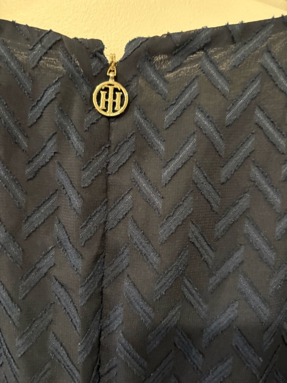 Tommy Hilfiger Navy Textured Short-Sleeve Dress - Picture 7 of 7